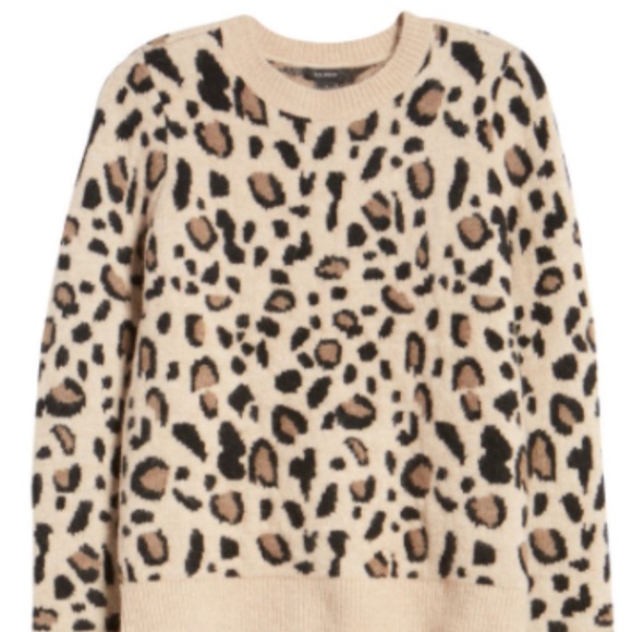 NEW Halogen Leopard Spot Crewneck Pullover Sweater - Picture 5 of 12